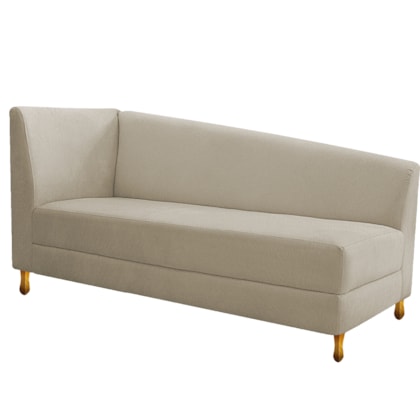Recamier Divã Valéria 140cm Lado Direito Suede Bege - Amarena Móveis