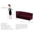 Recamier Divã Valéria 140cm Lado Direito Suede Bordô - Amarena Móveis