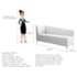 Recamier Divã Valéria 140cm Lado Direito Suede Branco - Amarena Móveis