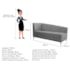 Recamier Divã Valéria 140cm Lado Direito Suede Cinza - Amarena Móveis