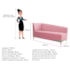 Recamier Divã Valéria 140cm Lado Direito Suede Rosa Bebê- Amarena Móveis