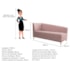 Recamier Divã Valéria 140cm Lado Direito Suede Rosê - Amarena Móveis