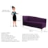 Recamier Divã Valéria 140cm Lado Direito Suede Roxo - Amarena Móveis