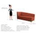 Recamier Divã Valéria 140cm Lado Direito Suede Terracota- Amarena Móveis