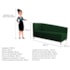Recamier Divã Valéria 140cm Lado Direito Suede Verde - Amarena Móveis