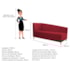 Recamier Divã Valéria 140cm Lado Direito Suede Vermelho - Amarena Móveis