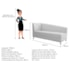Recamier Divã Valéria 140cm Lado Esquerdo Corano Branco - Amarena Móveis