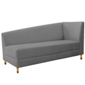 Recamier Divã Valéria 140cm Lado Esquerdo Corano Cinza - Amarena Móveis