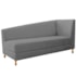 Recamier Divã Valéria 140cm Lado Esquerdo Corano Cinza - Amarena Móveis