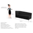 Recamier Divã Valéria 140cm Lado Esquerdo Corano Preto - Amarena Móveis