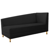 Recamier Divã Valéria 140cm Lado Esquerdo Corano Preto - Amarena Móveis
