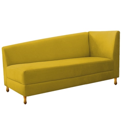 Recamier Divã Valéria 140cm Lado Esquerdo Suede Amarelo - Amarena Móveis