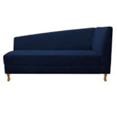 Recamier Divã Valéria 140cm Lado Esquerdo Suede Azul Marinho - Amarena Móveis