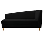 Recamier Divã Valéria 140cm Lado Esquerdo Suede Preto - Amarena Móveis