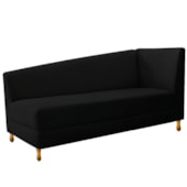 Recamier Divã Valéria 140cm Lado Esquerdo Suede Preto - Amarena Móveis