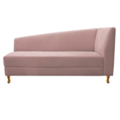 Recamier Divã Valéria 140cm Lado Esquerdo Suede Rosê - Amarena Móveis