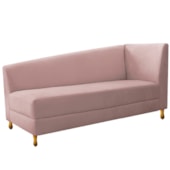 Recamier Divã Valéria 140cm Lado Esquerdo Suede Rosê - Amarena Móveis