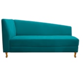 Recamier Divã Valéria 160cm Lado Direito Suede Azul Turquesa - Amarena Móveis