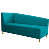 Recamier Divã Valéria 160cm Lado Direito Suede Azul Turquesa - Amarena Móveis
