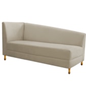 Recamier Divã Valéria 160cm Lado Direito Suede Bege - Amarena Móveis