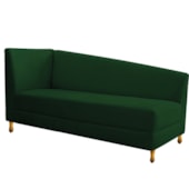 Recamier Divã Valéria 160cm Lado Direito Suede Verde - Amarena Móveis