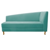 Recamier Divã Valéria 160cm Lado Esquerdo Suede Azul Tiffany - Amarena Móveis