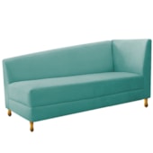 Recamier Divã Valéria 160cm Lado Esquerdo Suede Azul Tiffany - Amarena Móveis
