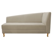 Recamier Divã Valéria 160cm Lado Esquerdo Suede Bege - Amarena Móveis