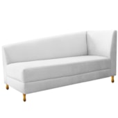 Recamier Divã Valéria 160cm Lado Esquerdo Suede Branco - Amarena Móveis