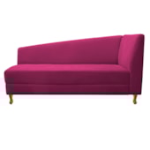 Recamier Divã Valéria 160cm Lado Esquerdo Suede Pink - Amarena Móveis