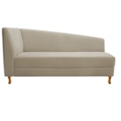 Recamier Divã Valéria 185cm Lado Direito Suede Bege - Amarena Móveis