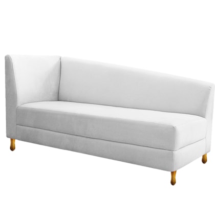 Recamier Divã Valéria 185cm Lado Direito Suede Branco - Amarena Móveis