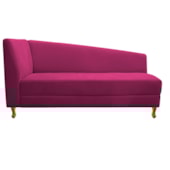 Recamier Divã Valéria 185cm Lado Direito Suede Pink - Amarena Móveis