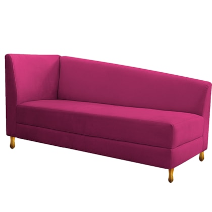 Recamier Divã Valéria 185cm Lado Direito Suede Pink - Amarena Móveis