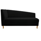 Recamier Divã Valéria 185cm Lado Direito Suede Preto - Amarena Móveis
