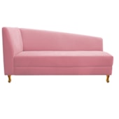 Recamier Divã Valéria 185cm Lado Direito Suede Rosa Bebê - Amarena Móveis