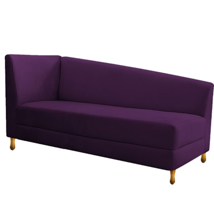 Recamier Divã Valéria 185cm Lado Direito Suede Roxo - Amarena Móveis