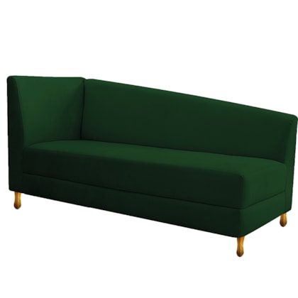 Recamier Divã Valéria 185cm Lado Direito Suede Verde - Amarena Móveis