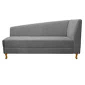 Recamier Divã Valéria 185cm Lado Esquerdo Suede Cinza - Amarena Móveis