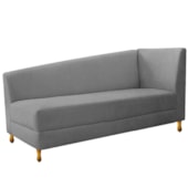 Recamier Divã Valéria 185cm Lado Esquerdo Suede Cinza - Amarena Móveis