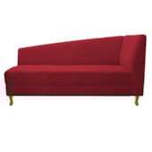 Recamier Divã Valéria 185cm Lado Esquerdo Suede Vermelho - Amarena Móveis