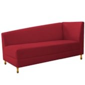 Recamier Divã Valéria 185cm Lado Esquerdo Suede Vermelho - Amarena Móveis