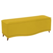 Recamier Divã Yasmim Baú 140 cm Estofado 2 Lugares Casal Para Sala de Estar Quarto Suede Amarelo - Amarena