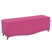 Recamier Divã Yasmim Baú 140 cm Estofado 2 Lugares Casal Para Sala de Estar Quarto Suede Pink - Amarena