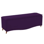 Recamier Divã Yasmim Baú 160 cm Estofado 2 Lugares Queen Size Para Sala de Estar Quarto Suede Roxo - Amarena