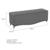 Recamier Divã Yasmim Baú 90 cm Estofado 2 Lugares Solteiro Para Sala de Estar Quarto Suede Cinza - Amarena