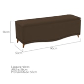 Recamier Divã Yasmim Baú 90 cm Estofado 2 Lugares Solteiro Para Sala de Estar Quarto Suede Marrom - Amarena