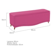 Recamier Divã Yasmim Baú 90 cm Estofado 2 Lugares Solteiro Para Sala de Estar Quarto Suede Pink - Amarena