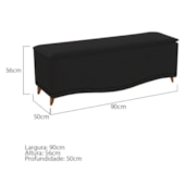Recamier Divã Yasmim Baú 90 cm Estofado 2 Lugares Solteiro Para Sala de Estar Quarto Suede Preto - Amarena