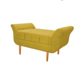 Recamier Estofado Ari 100 cm Solteiro Suede Amarelo - Amarena Móveis